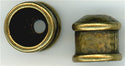 b-003 -  <B> 12x11mm End Cap - Antique Brass </B> (2)