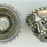 b-005 -  <B> 8mm Scroll Bead Cap - Antique Silver </B> (2)