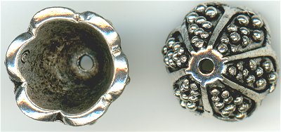 b-006 -  <B> Lampshade Bead Cap - Antique Silver </B> (1)