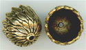 b-008 -  <B>  12mm Leaf Bead Cap - Antique Gold </B> (2)