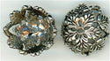 b-012 -  <B> 12mm Large Bead Cap - Silver </B> (2)