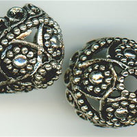 b-013 -  <B> 11mm Chandelier Bead Cap - Silver </B> (2)