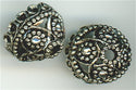 b-013 -  <B> 11mm Chandelier Bead Cap - Silver </B> (2)