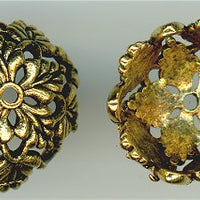 b-019 -  <B> 12mm Large Bead Cap - Gold </B> (2)