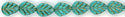 c810-001 Teal Gold Inlay 8x10 Glass Leaves