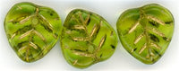 chrt-001 Green Heart Glass Leaves