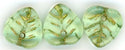 chrt-002 Light Green Heart Glass Leaves