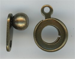 clp-0104 Ball and Socket Clasp Antique Brass
