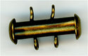 clp-2va 2 Strand Antique Gold Vertical Loop Bar Clasp