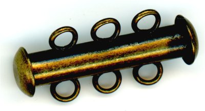clp-3lab 3 Loop Antique Brass Tube Clasp