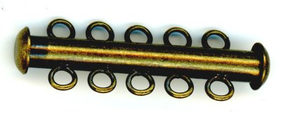 clp-5lab 5 Loop Antique Brass Tube Clasp