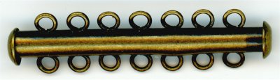 clp-7la 7 Loop Antique Brass Tube Clasp