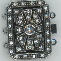 Elegant Elements 3 Strand Smooth Rectangle Clasp Palladium Finish 12x26mm