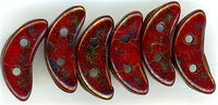 crs-3918 - Opaque Red Bronze 2-hole Crescent (50)