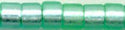 DB-0691  Semi Matte Silver Lined Mint Green   11° Delica (10gm Fliptop)