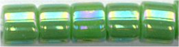 dbm-0163 Opaque Green AB  10° Delica cylinder bead (10gm)