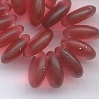 dl2-198-03 Cranberry Transparent Matte 6mm Lentil bead (approx. 50)