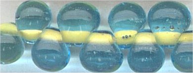 dpf-0018 Apricot Lined Aqua 3.4mm Drop beads - Miyuki