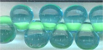 dpf-0020 Mint Green Lined Aqua 3.4mm Drop beads - Miyuki