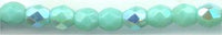 fp3-031 3mm Fire Polish - Opaque Turquoise AB (50)