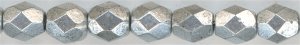 fp4-003b 4 mm Fire Polish -  Matte Silver(100)