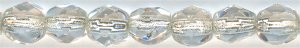 fp4-004  4 mm Fire Polish -  Silverlined Crystal  (50)