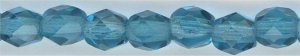 fp4-037  4 mm Fire Polish -  Teal  (50)