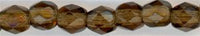 fp4-073a 4mm Fire Polish  Smoky Topaz Dark (50)
