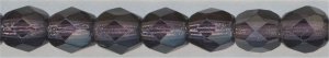 fp4-100  4 mm Fire Polish -  Silverlined Tanzanite  (50)