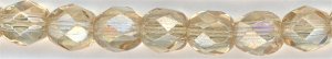 fp4-107  4 mm Fire Polish -  Luster Champagne Transparent  (50)