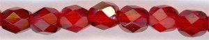 fp4-128 4mm Fire Polish  Siam Ruby Twilight (50)
