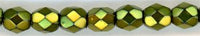 fp4-438 4mm Fire Polish  Metallic Olive (50)