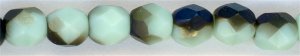 fp4-444 4mm Fire Polish  Midnight Iris Pale Turquoise (50)