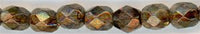 fp4-447 4mm Fire Polish  Crystal Brown Picasso (50)