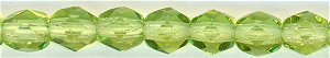 fp4-456 4 mm Fire Polish  Peridot(50)