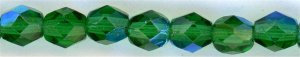 fp4-457 4 mm Fire Polish -Emerald Green AB(50)