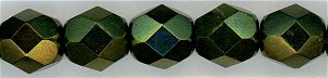 fp6-016 6 mm Fire Polish - Metallic Olive (25)