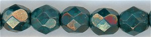 fp6-127 6 mm Fire Polish - Persian Turquoise Moondust (25)