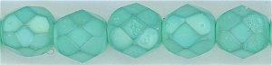 fp6-602 6 mm Fire Polish - Opal Turquoise (25)