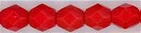 fp6-618 6 mm Fire Polish - Opaque Red (25)
