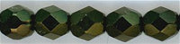 fp6-621 6 mm Fire Polish - Metallic Green (25)
