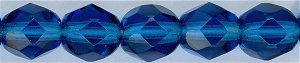 fp6-630 6 mm Fire Polish - Capri Blue (25)