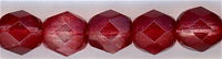 fp6-634 6 mm Fire Polish - Semi Matte Half Cranberry (50)