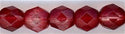 fp6-634 6 mm Fire Polish - Semi Matte Half Cranberry (50)