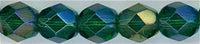 fp6-636 6 mm Fire Polish - Emerald AB (25)