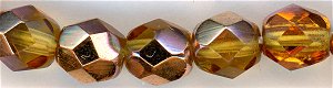 fp6-639 6 mm Fire Polish - Dark Amber (25)