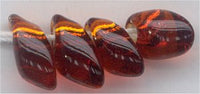 lma-0005 - 4x7mm Long Magatama - Silver Lined Dark Topaz - (3 inch tube)
