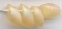 lma-0132-fr - 4x7mm Long Magatama - Matte Transparent Light Topaz AB (tube)