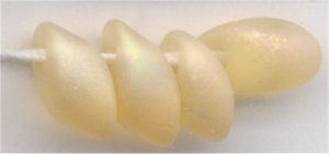 lma-0132-fr - 4x7mm Long Magatama - Matte Transparent Light Topaz AB (tube)