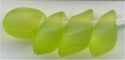 lma-0143-f - 4x7mm Long Magatama - Matte Transparent Chartreuse (tube)
